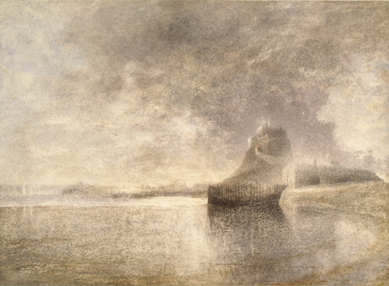 Holy Island Kasteel, Northumbria, ca. 1882-3 door Alfred William Hunt
