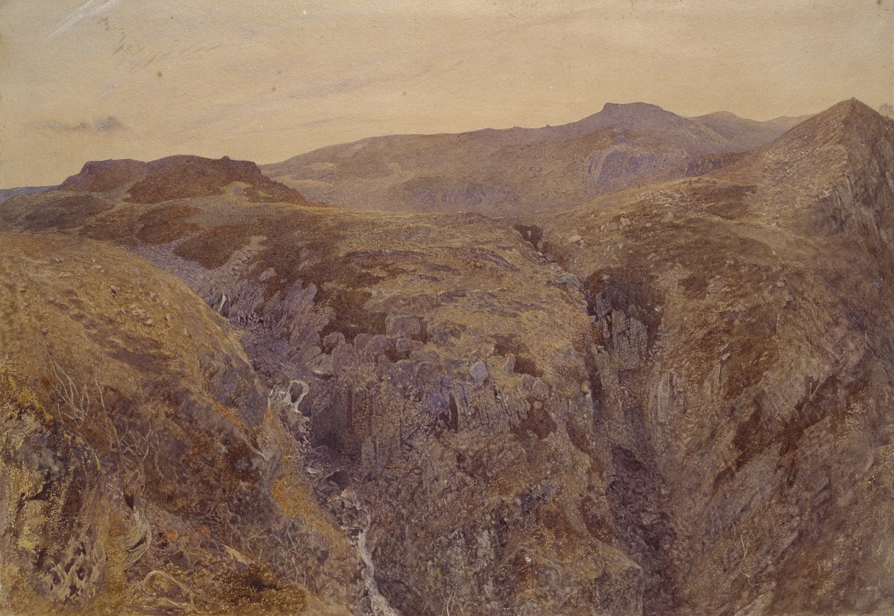 Welsh Landschap, 1858 door Alfred William Hunt