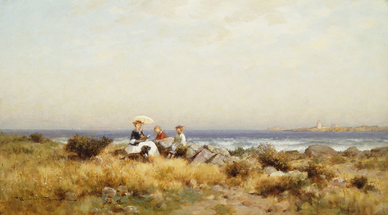 Lezen bij de Zee door Alfred Wordsworth Thompson