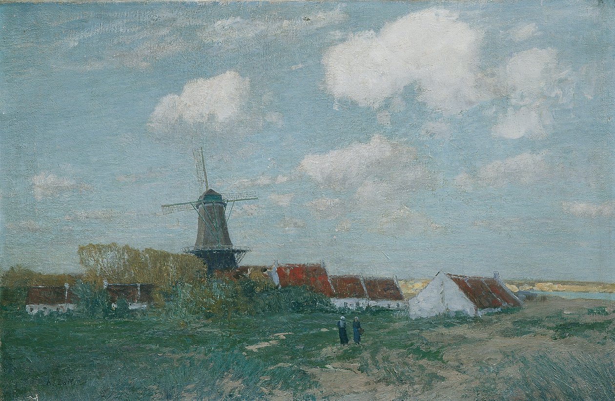 Dorp op de duin door Alfred Zoff