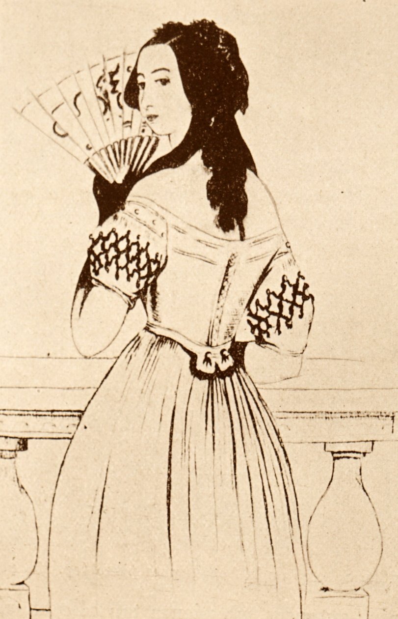 George Sand (tekening) door Alfred de Musset