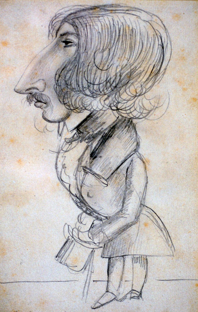 Zelfportret, 1838 door Alfred de Musset