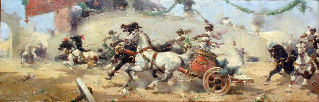 De wagenrace in het Circus Maximus door Alfredo Tominz