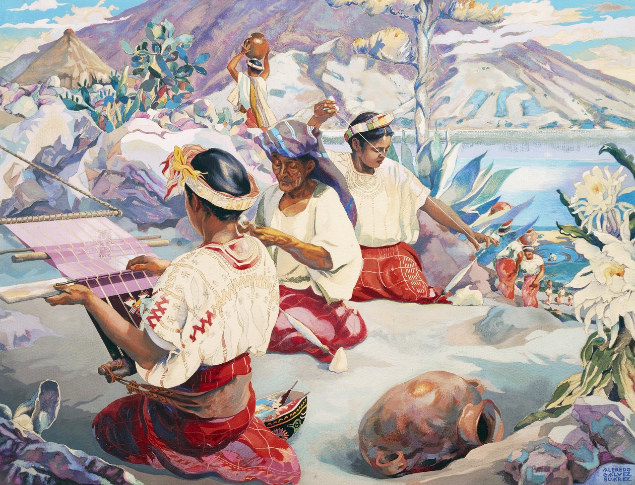 De wevers van Atitlan door Alfredo Gálvez Suárez