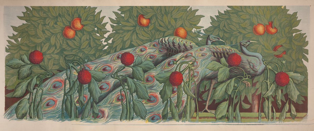 Les Paons, 1903 door Alfredo Müller