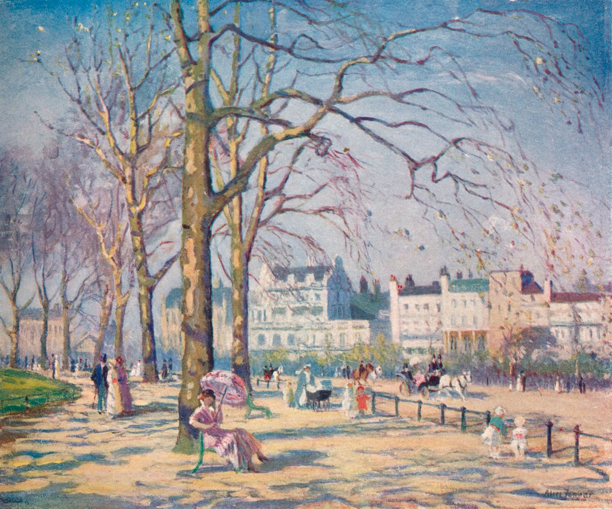 Lente in Hyde Park, c1910 door Alice Maud Fanner