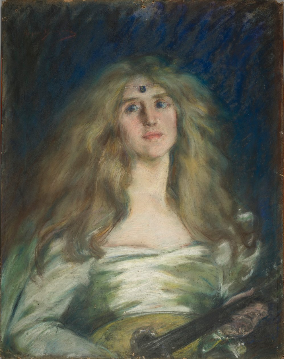 Natalie met mandoline door Alice Pike Barney
