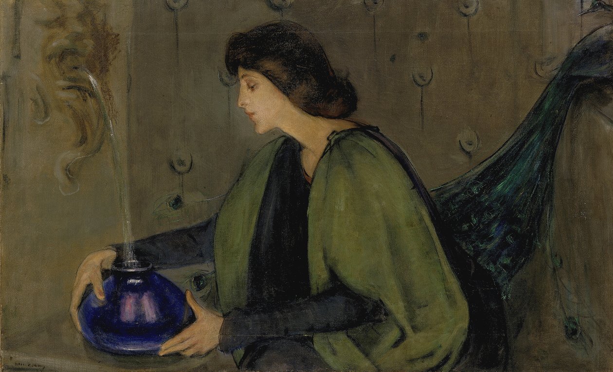 Vrouw en pauw door Alice Pike Barney