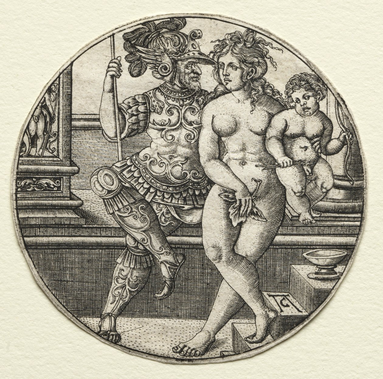 Mars, Venus en Cupido, 1520s door Allaert Claesz