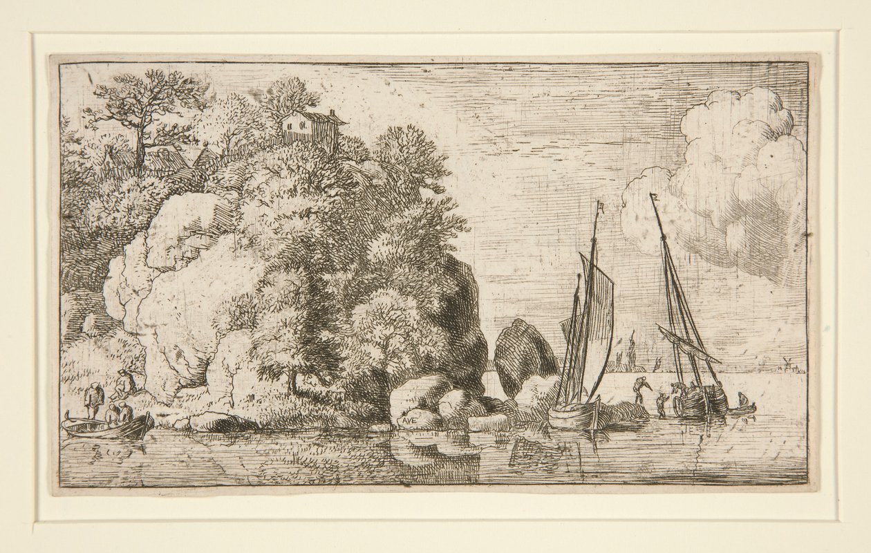 De Twee Boten op de Rivier door Allaert van Everdingen