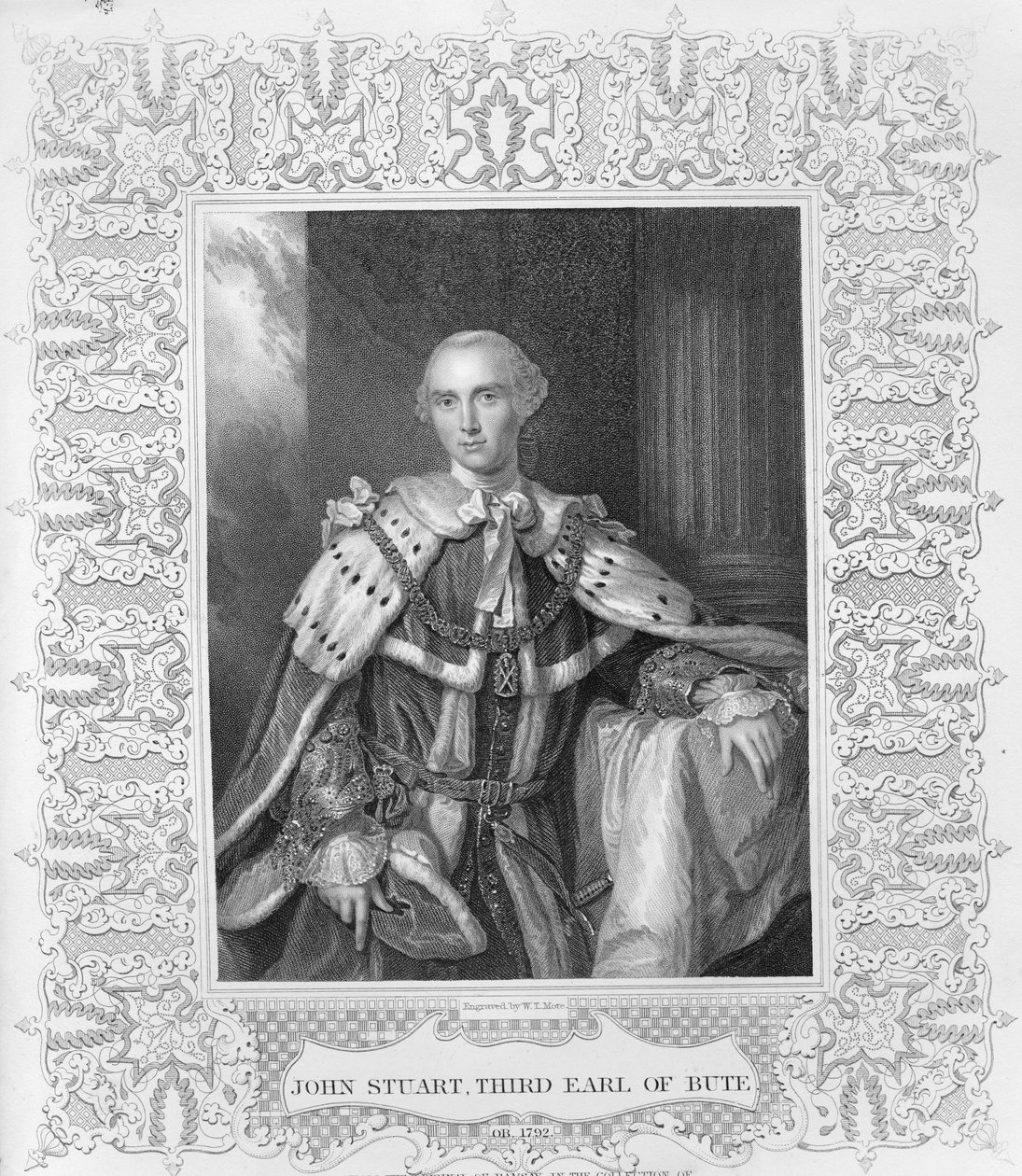 John Stuart, derde graaf van Bute, gegraveerd door W.T. Mote door Allan Ramsay
