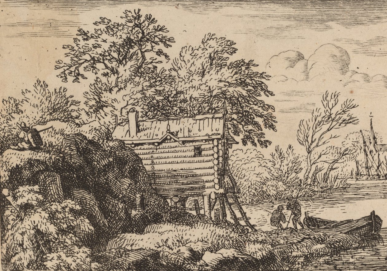Vissershut, waarschijnlijk ca. 1645-1656 door Allart van Everdingen