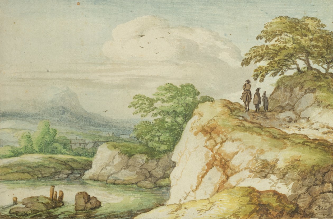 Wandelaars in de Hooglanden, c.1655 door Allart van Everdingen