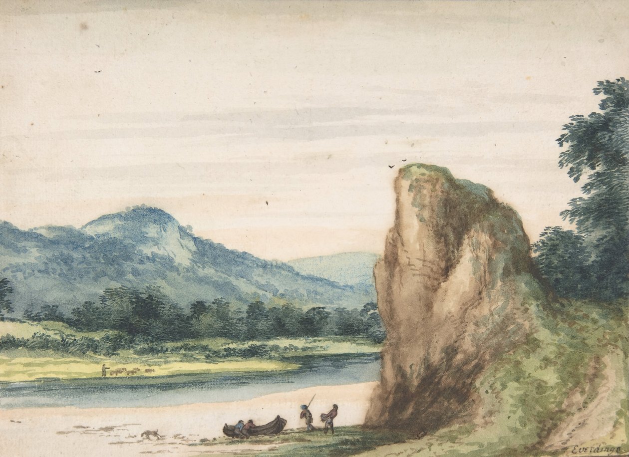 Landschap, midden 17e eeuw door Allart van Everdingen