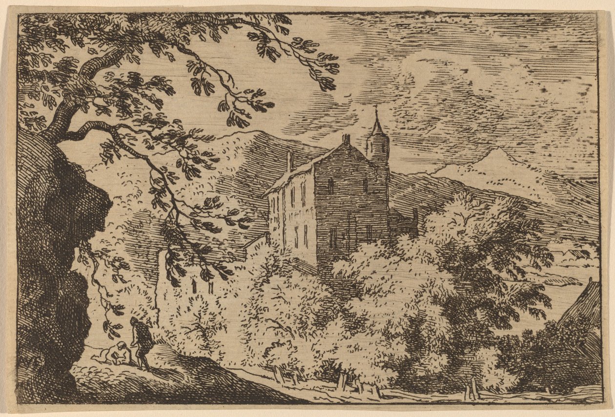 Groot Huis met Torentje door Allart van Everdingen