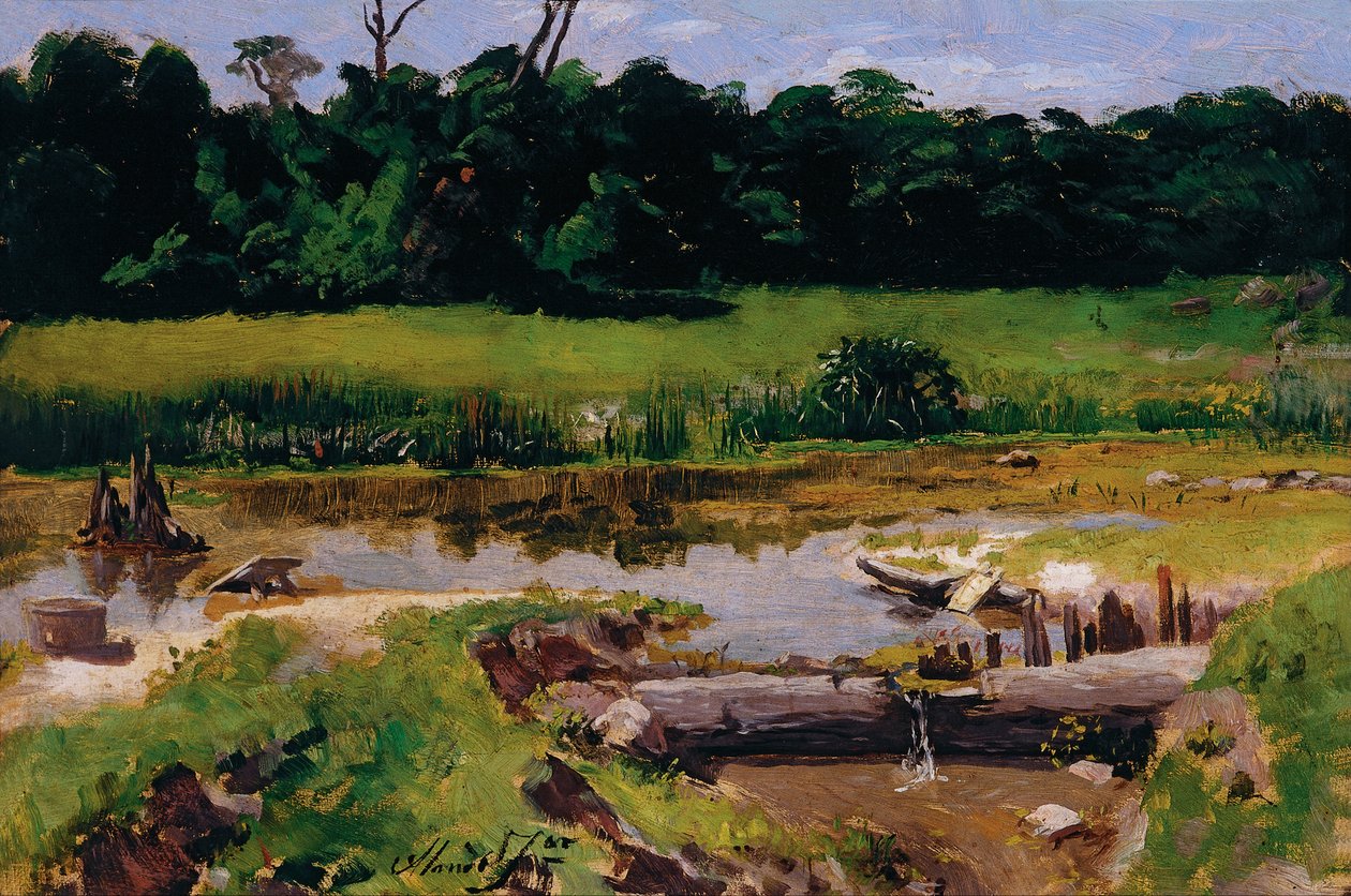 Rivierlandschap door Almeida Júnior