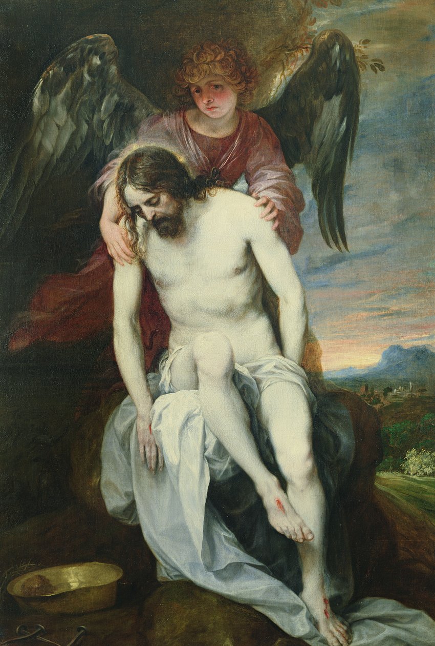 Dode Christus Ondersteund door een Engel, ca. 1646-52 door Alonso Cano