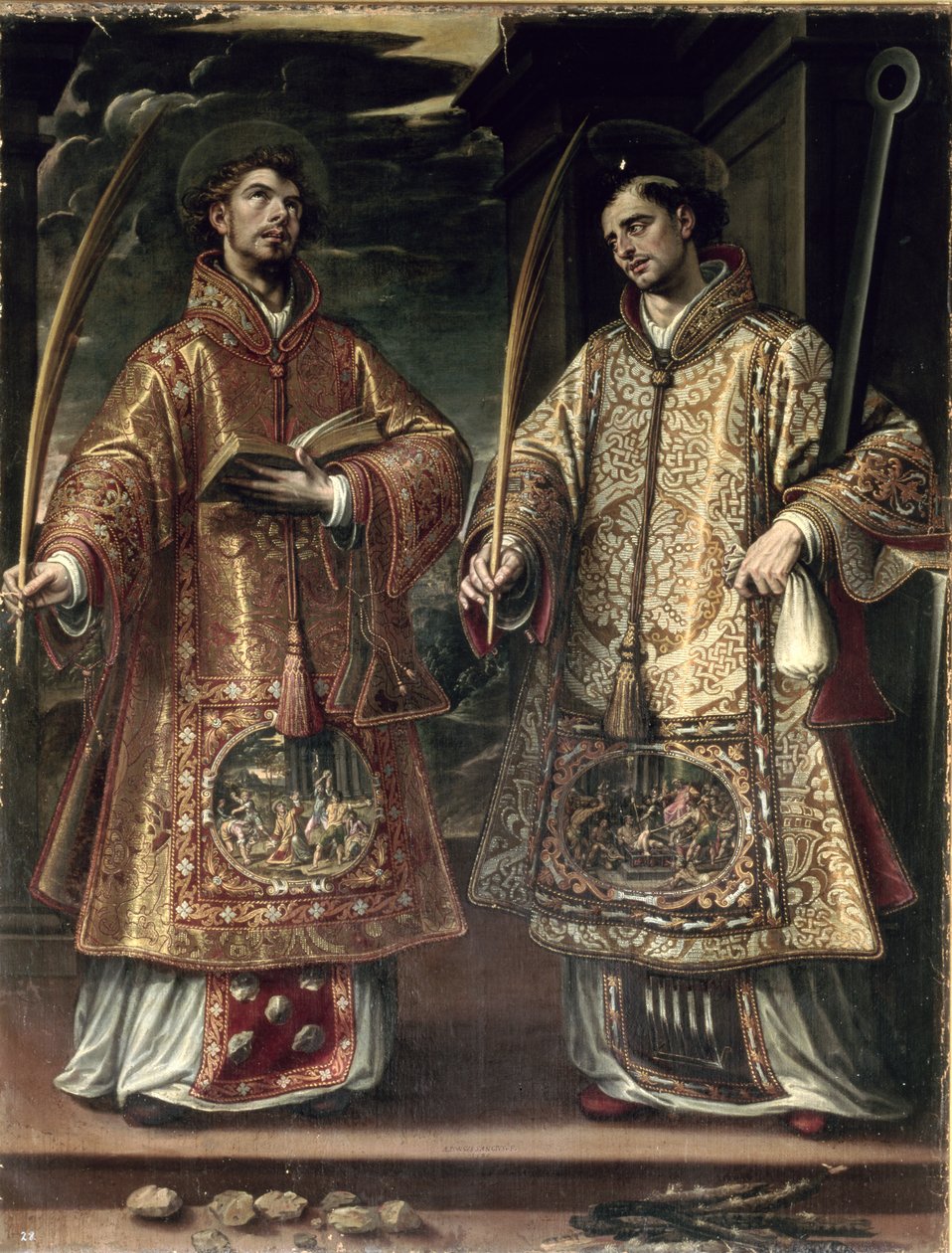 St. Laurentius en St. Stefanus, 1580 door Alonso Sánchez Coello