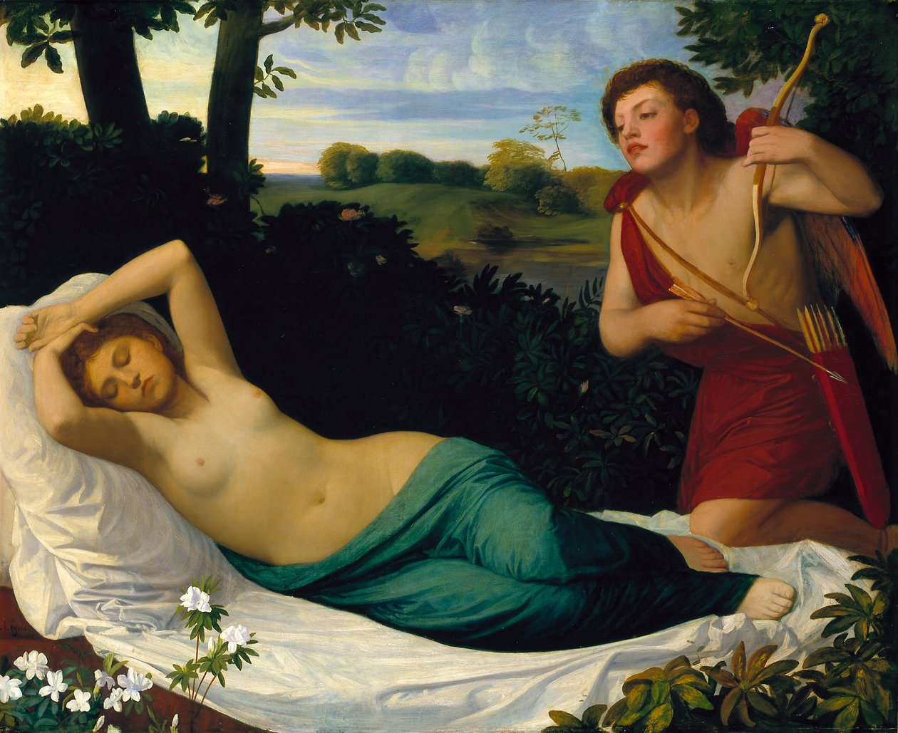 Cupido en Psyche door Alphonse Legros