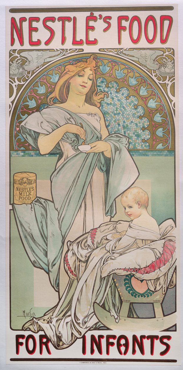 Nestlé Voeding voor Zuigelingen door Alphonse Mucha