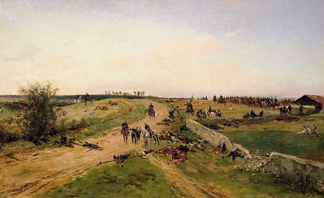 Scène uit de Frans-Pruisische oorlog door Alphonse Marie de Neuville