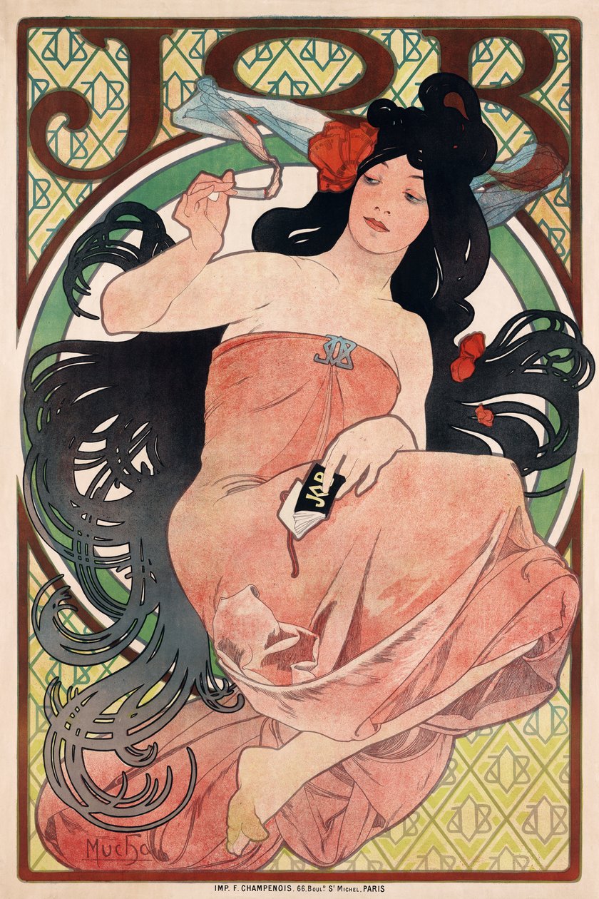 Sigarettenpapier door Alphonse Mucha