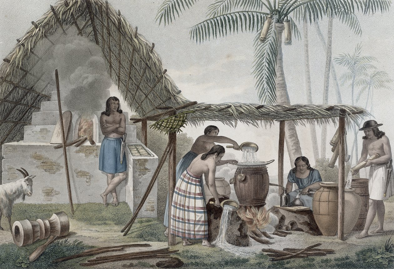 Zicht op een Distilleerderij op het Eiland Guam, uit 