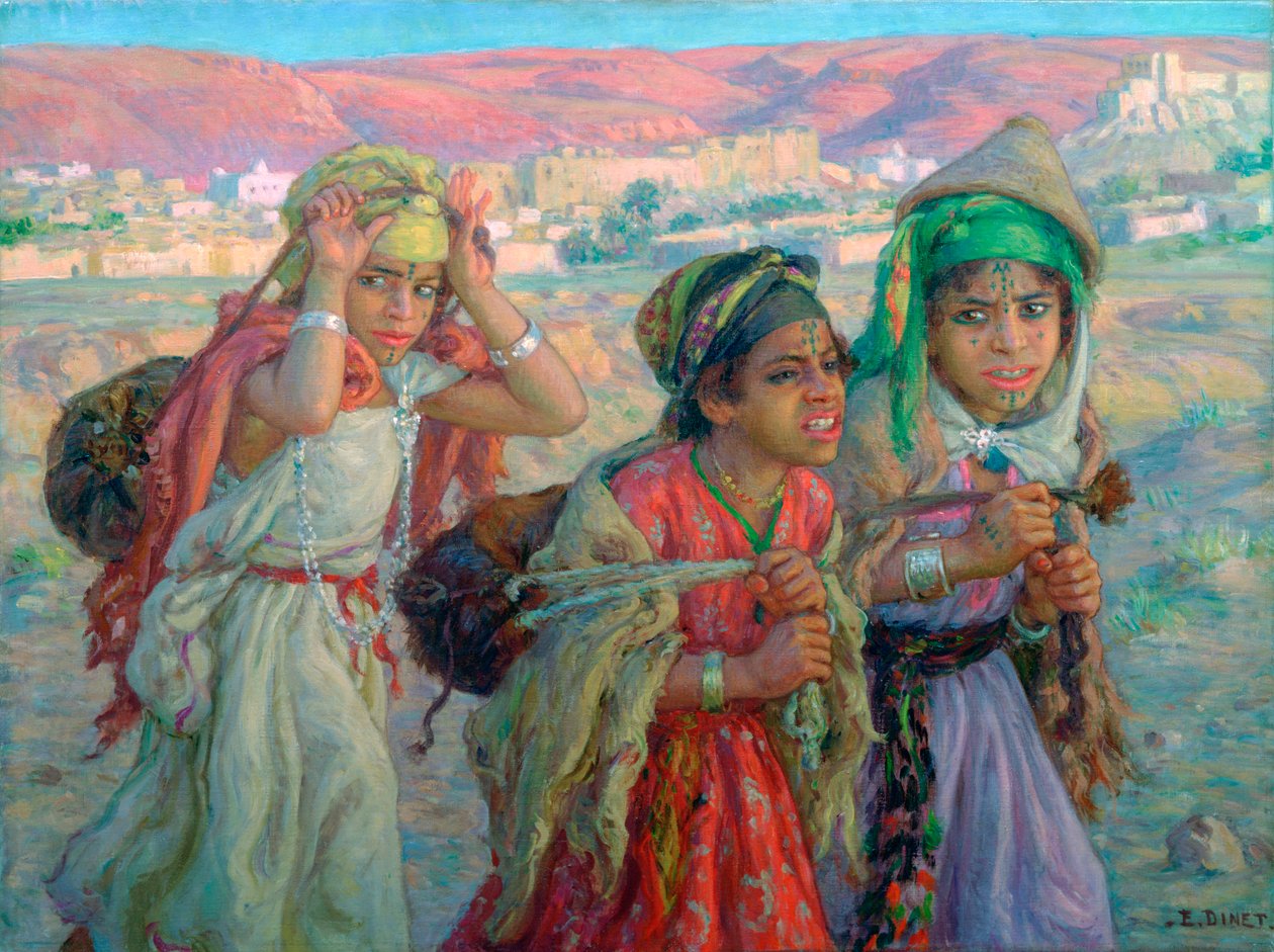 Jonge Meisjes die Water Dragen, c1881-1926 door Alphonse Etienne Dinet
