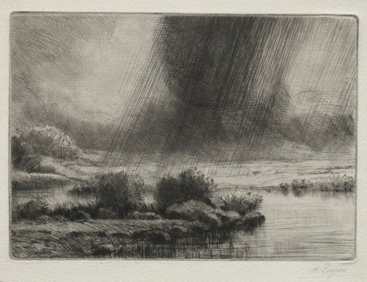 Een storm door Alphonse Legros