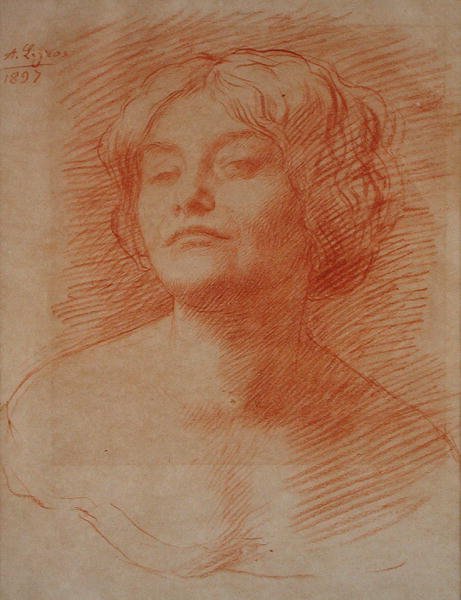 Alice Knewstub door Alphonse Legros