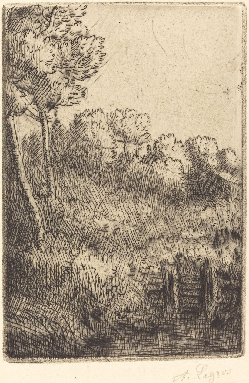 Langs de Marne (Sur la Marne) door Alphonse Legros
