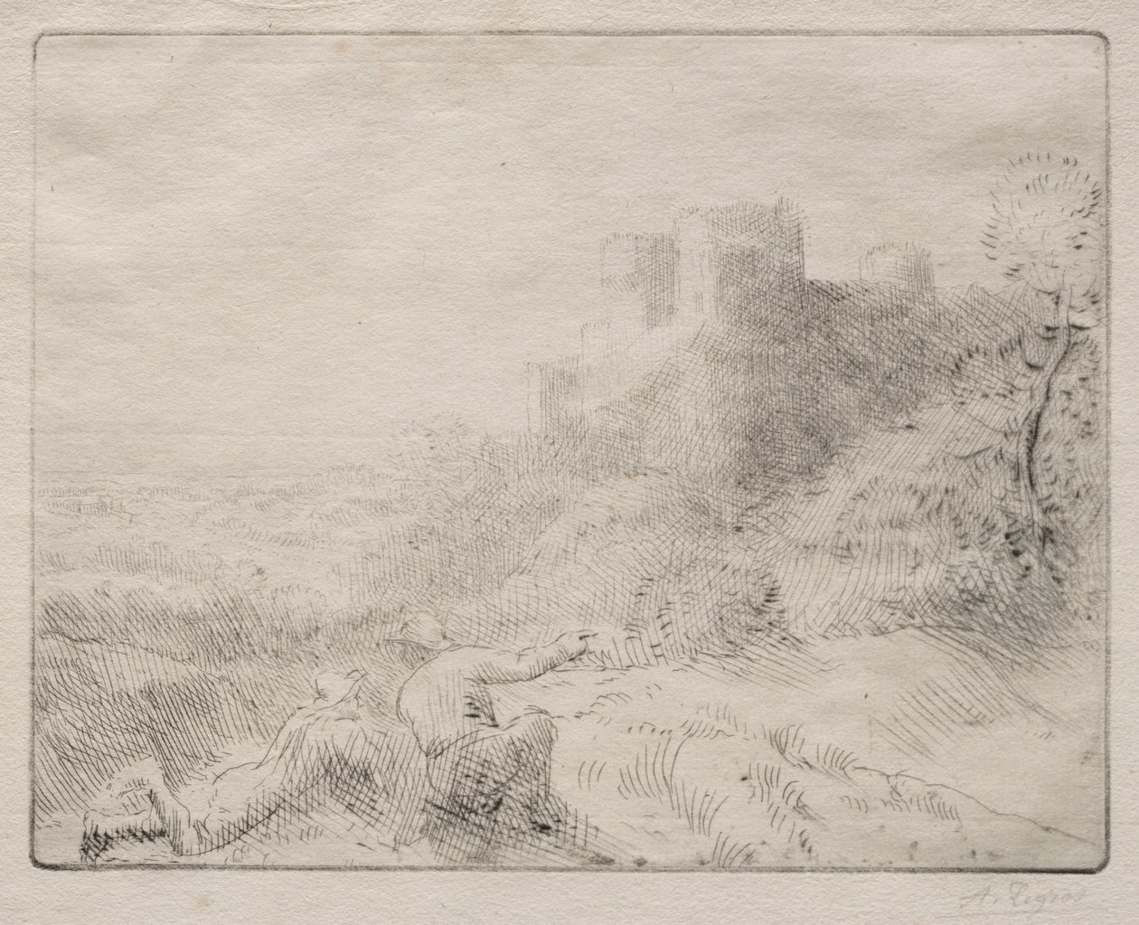 Een Oud Kasteel door Alphonse Legros