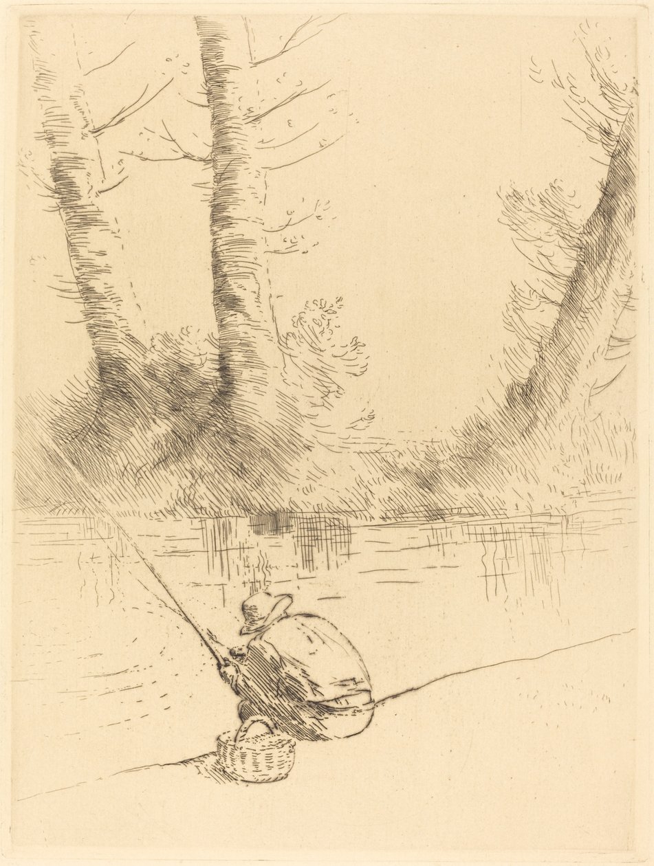 Visser (Le pecheur a la ligne) door Alphonse Legros