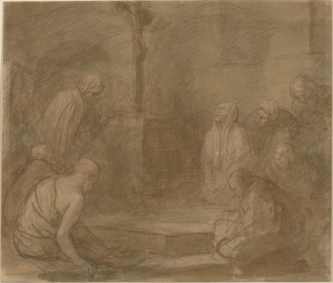 Aan de voet van het kruis door Alphonse Legros