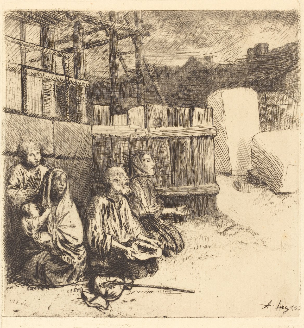 Engelse Bedelaars, 1875 door Alphonse Legros