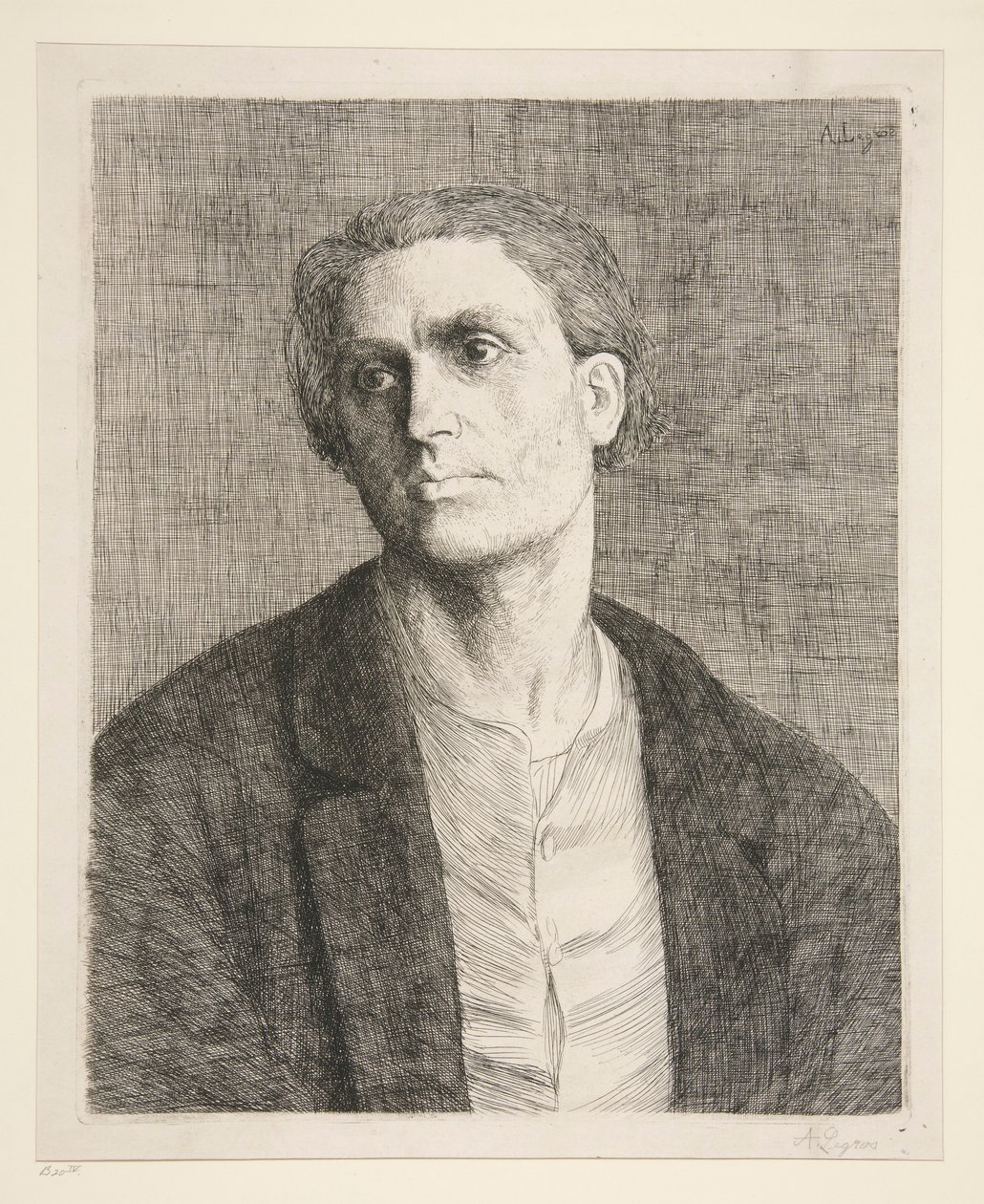 Studie van een hoofd door Alphonse Legros