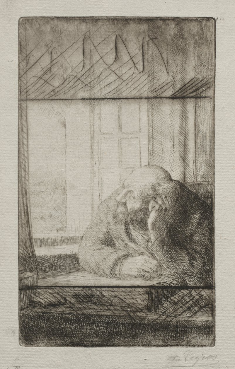 Avond bij het raam door Alphonse Legros