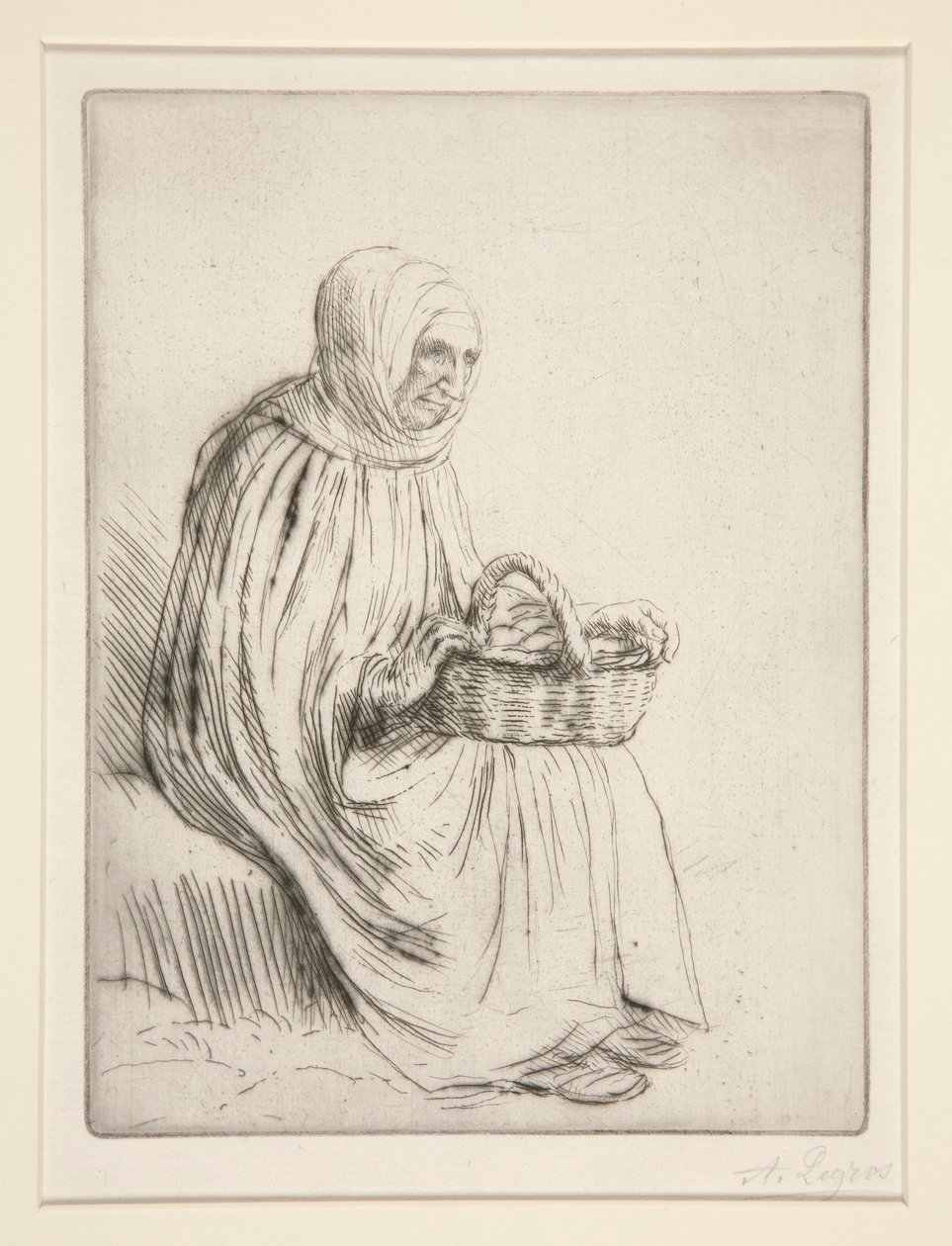 Marktvrouw door Alphonse Legros