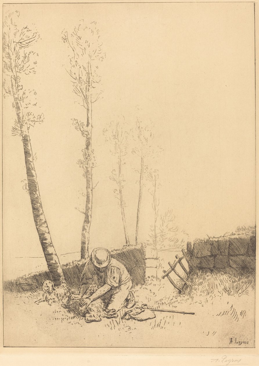 Het Vinden van het Schaap (Le mouton retrouvé) door Alphonse Legros