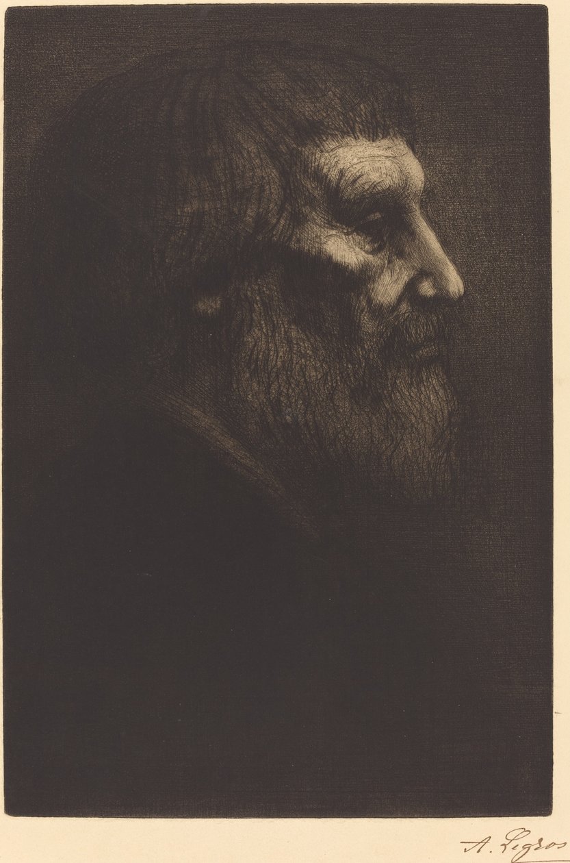 Hoofd van een bedelaar (Tete de mendiant) door Alphonse Legros