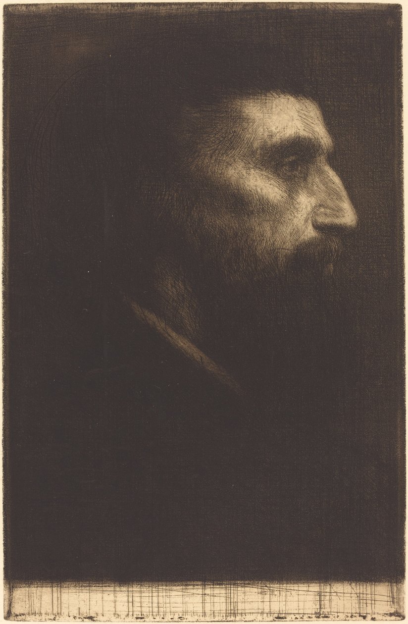 Hoofd van een man door Alphonse Legros