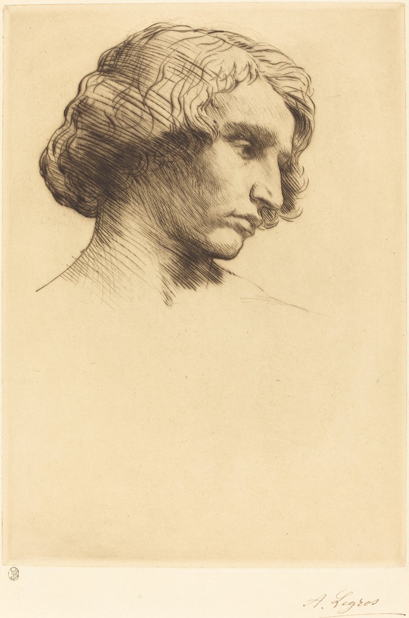 Hoofd van een man door Alphonse Legros