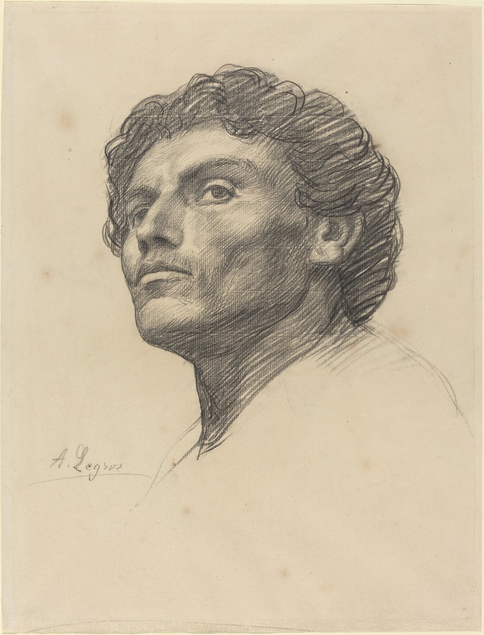 Hoofd van een man door Alphonse Legros