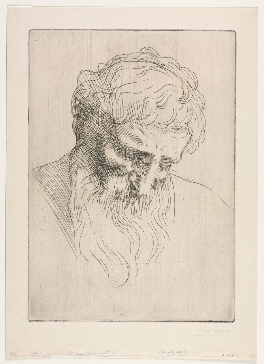 Hoofd van een man door Alphonse Legros