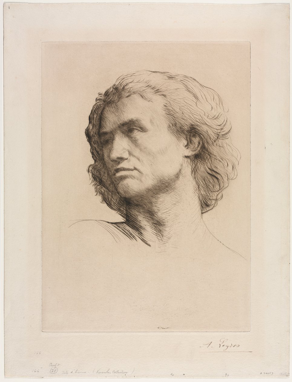 Hoofd van een Man door Alphonse Legros