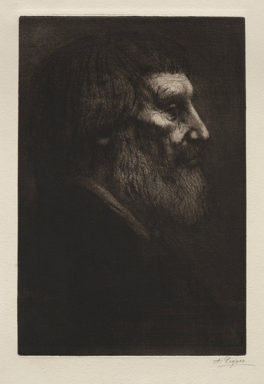Hoofd van een man door Alphonse Legros