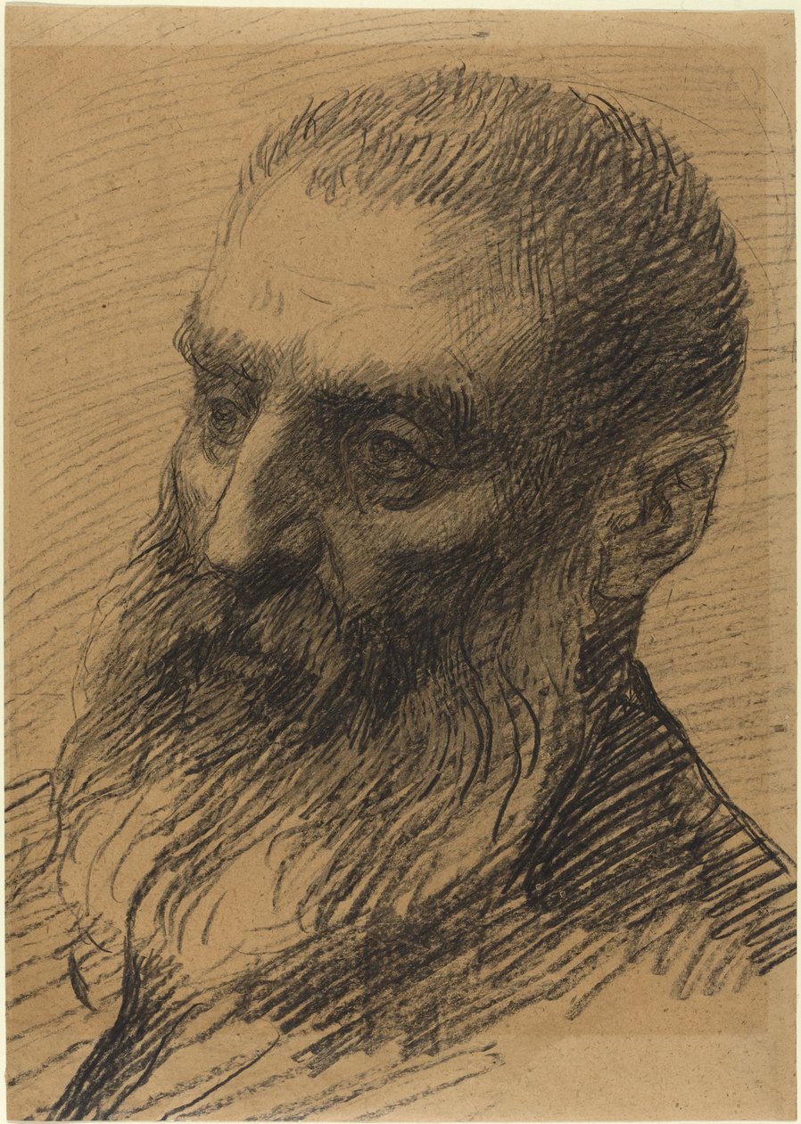 Hoofd van een Man naar Links Gekeerd door Alphonse Legros