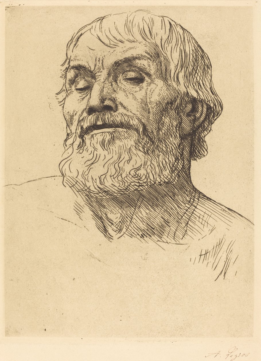 Hoofd van een man door Alphonse Legros
