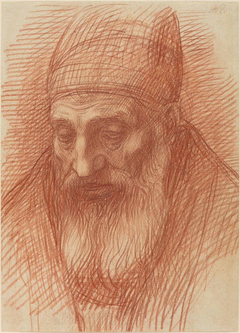 Hoofd van een priester door Alphonse Legros
