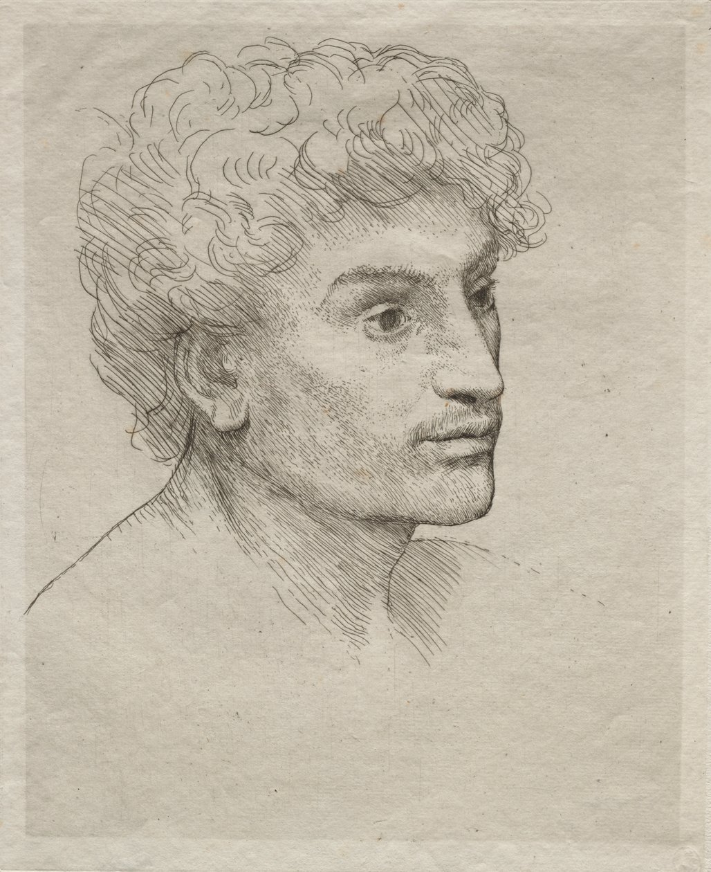 Hoofd van een Jonge Man door Alphonse Legros